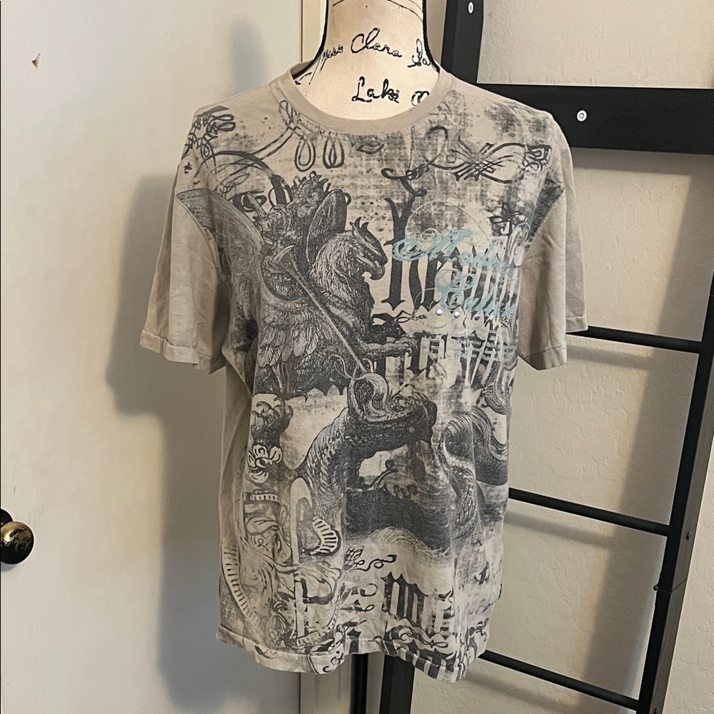 Y2K Modern Culture Graphic Distressed Design Pullover T-Shirt Emo 2000’s